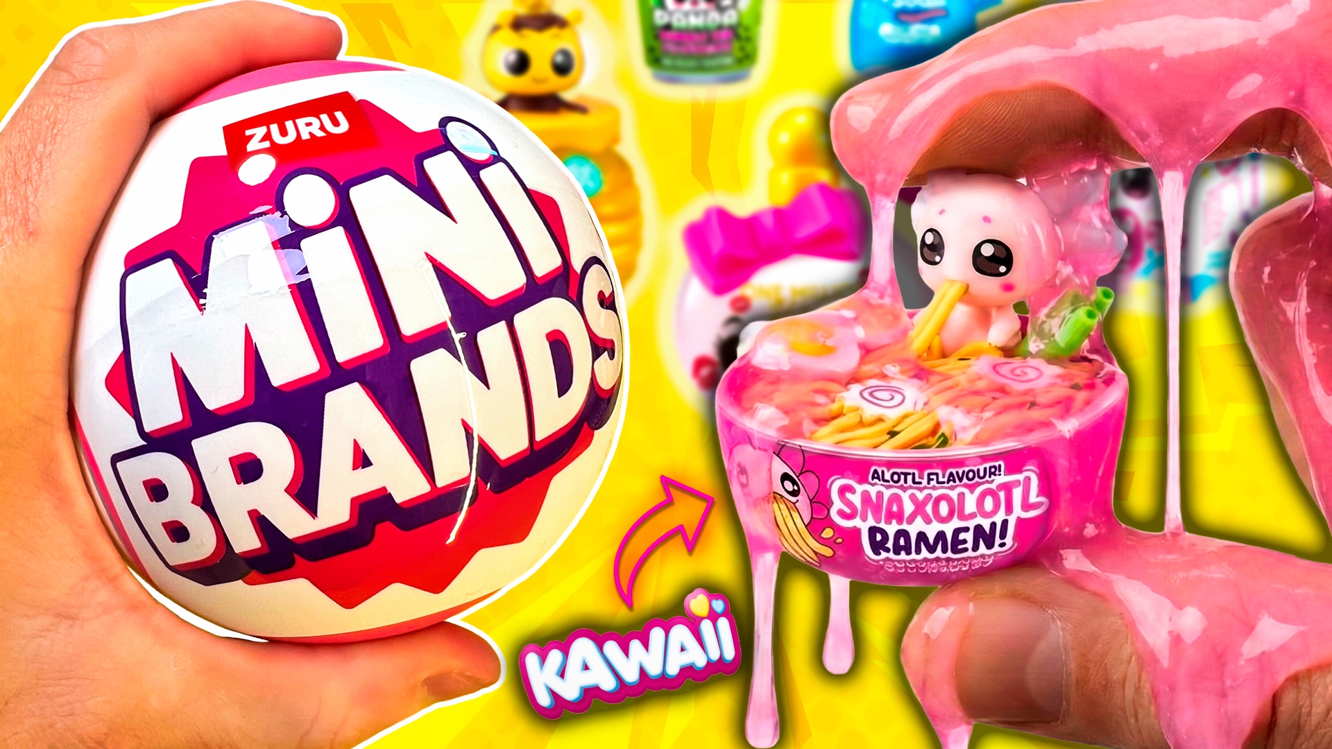 Mini Brands Kawaii Series 1 cápsula esférica rosa kawaii de Zuru
