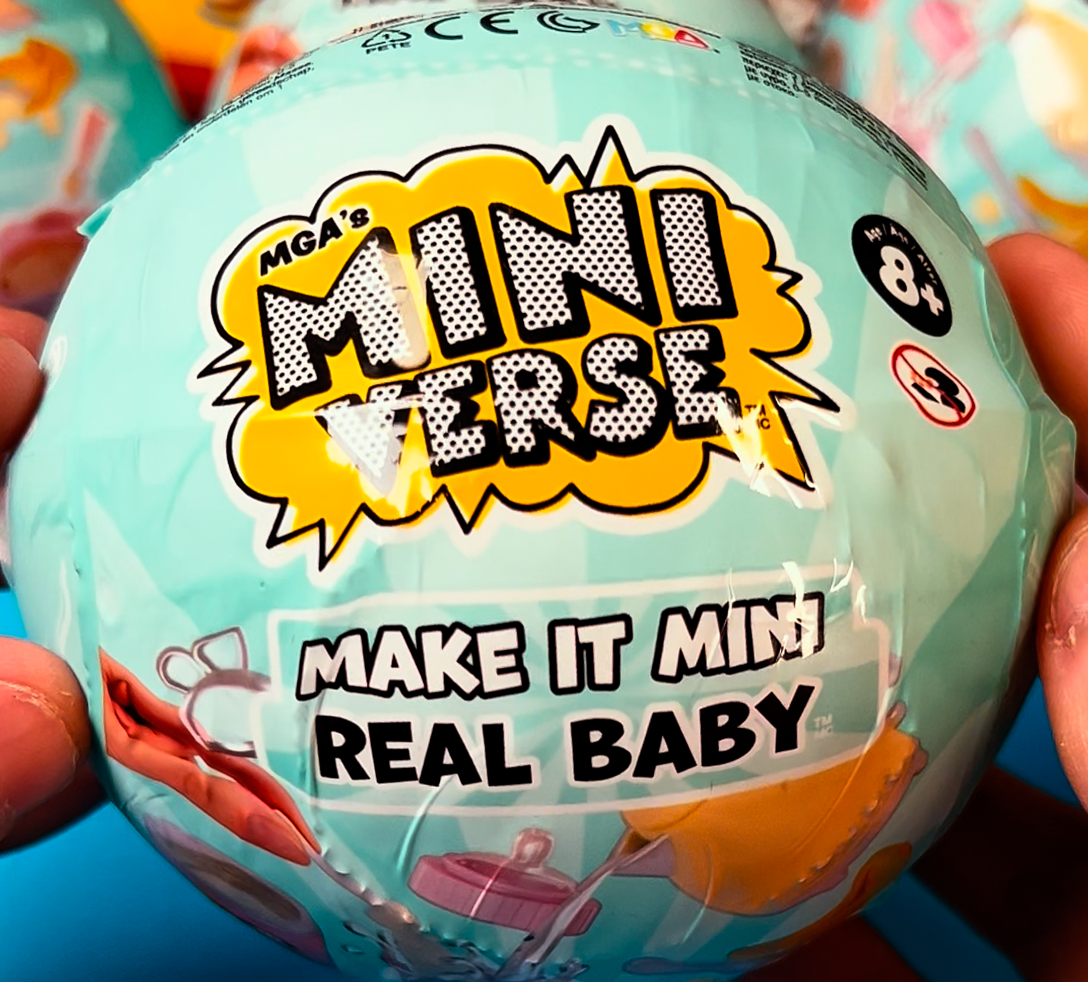 Pinholes Miniverse Make It Mini Real Baby Baby Food — bola teal, guía de recetas