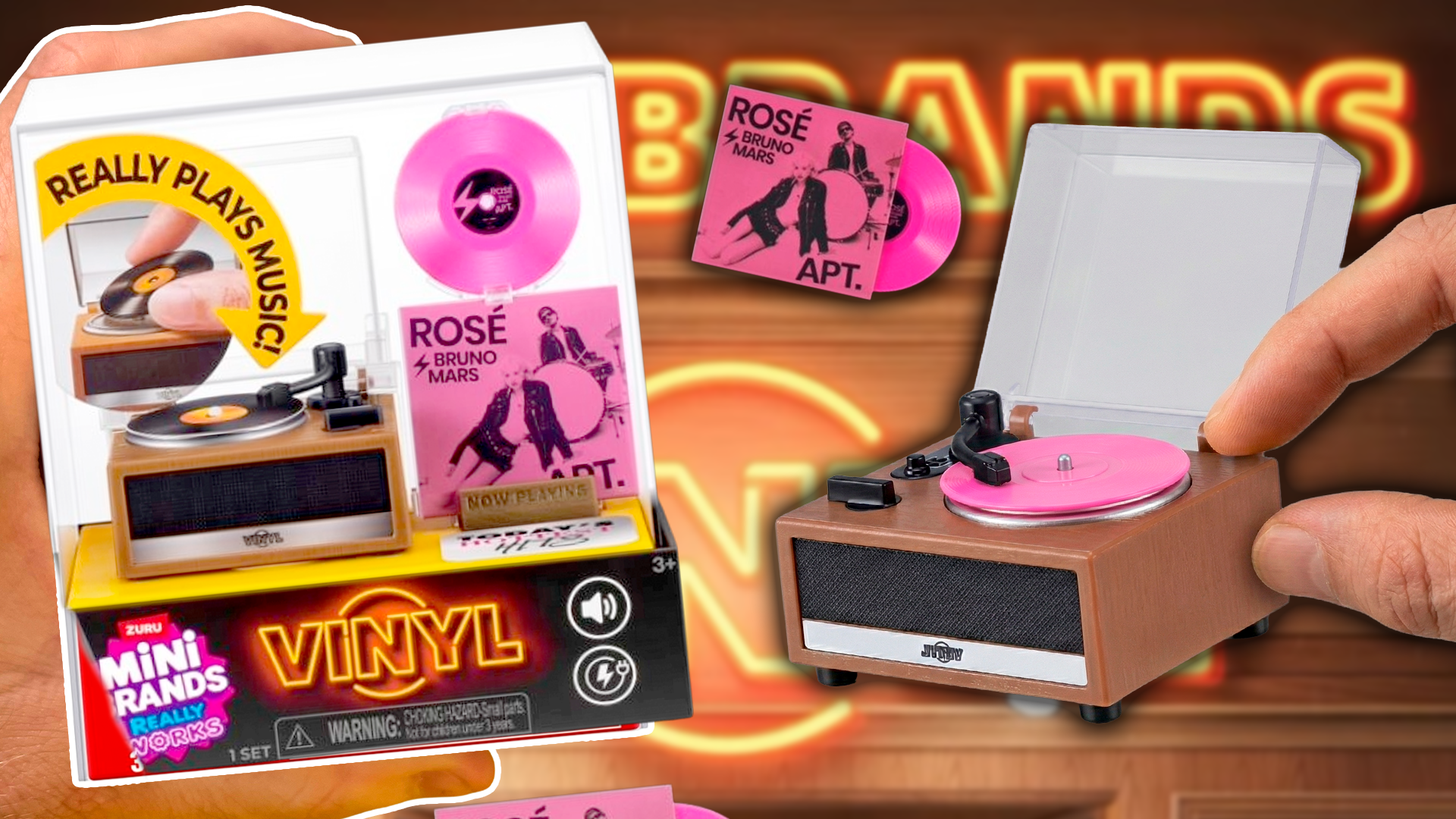 Mini Brands Really Works Vinyl — tocadiscos en miniatura Zuru con mini vinilos