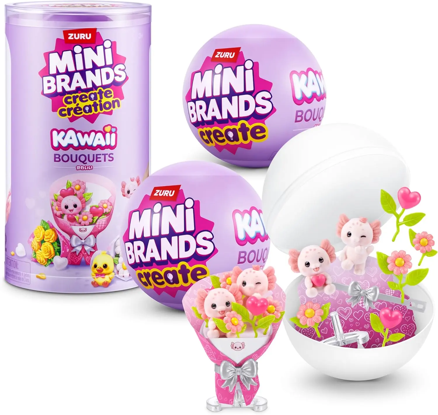 Mini Brands Kawaii Bouquet Serie 1 - cápsulas sorpresa con ramos en miniatura y macetas pastel
