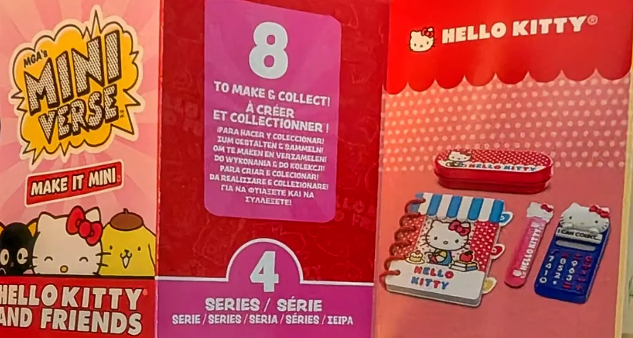 Miniverse Make It Mini Hello Kitty and Friends Serie 4 — los 8 coleccionables filtrados, uno por personaje Sanrio