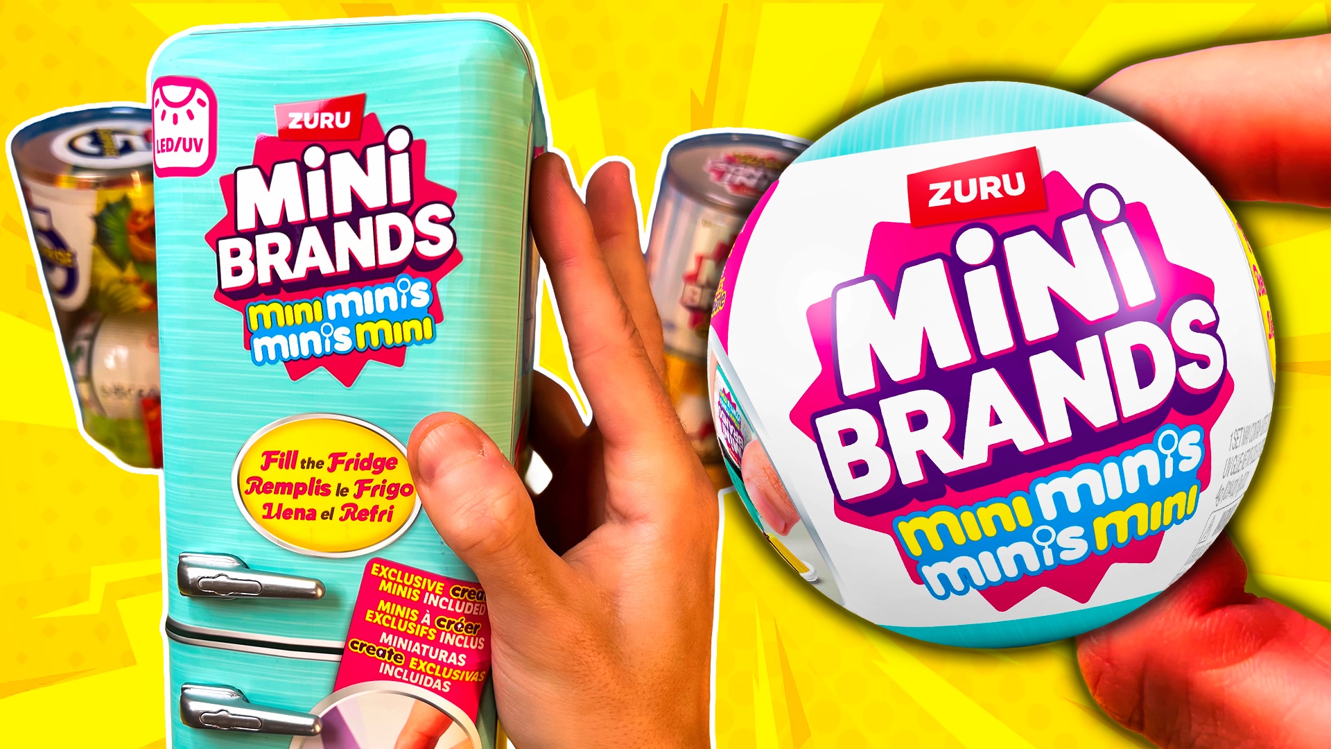 Mini Brands Fill the Fridge Mini Minis Series 1: cápsula de Zuru con réplicas de comida de marca en miniatura para llenar la nevera
