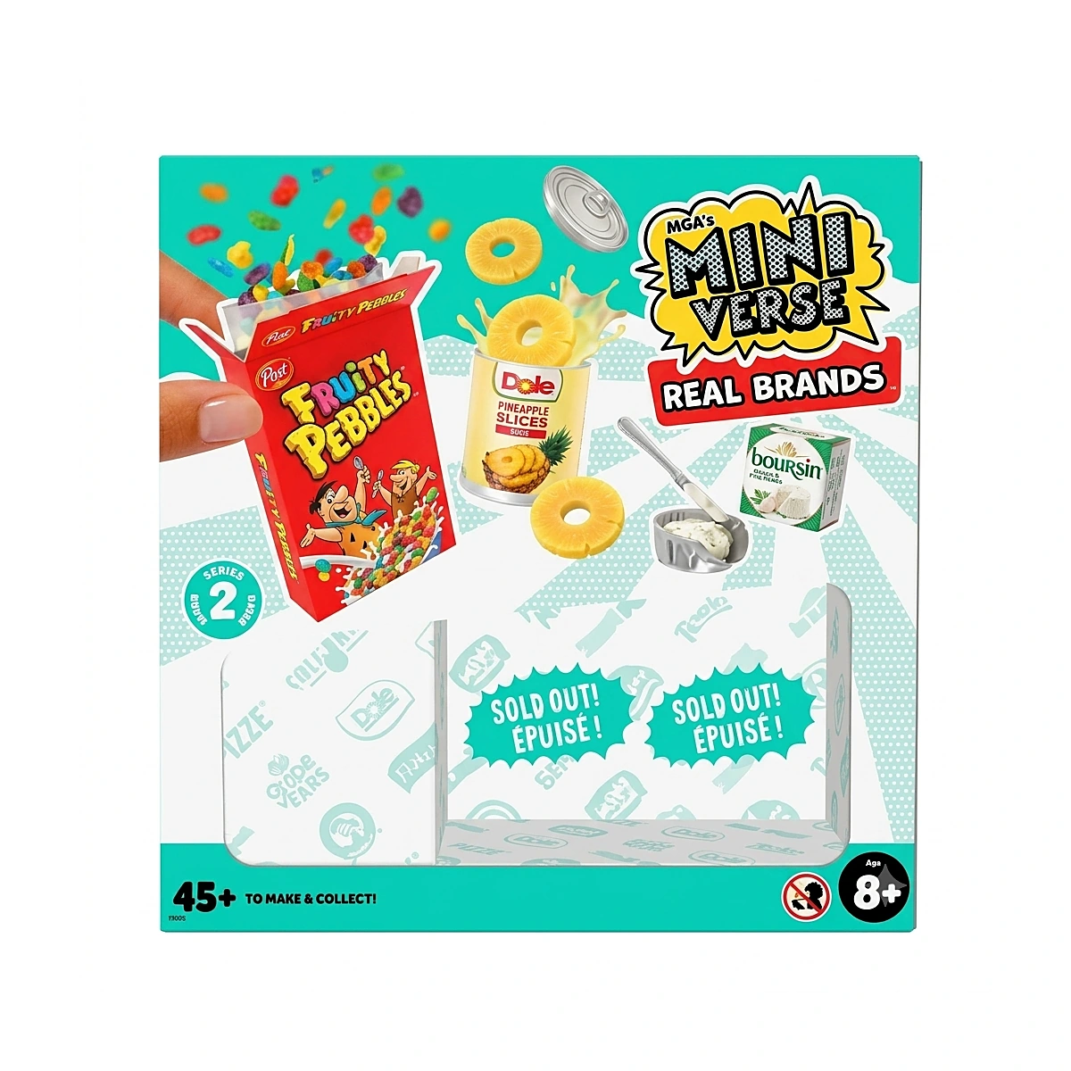 Caja filtrada de Miniverse Make It Mini Real Brands Serie 2 con Fruity Pebbles, pi&ntilde;a Dole y Boursin en miniatura
