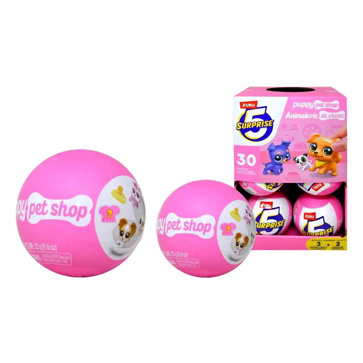 ZURU 5 Surprise Puppy Pet Shop Serie 1 — tubo pack de 3 cápsulas con cachorros, slime y pegatina, en Amazon España