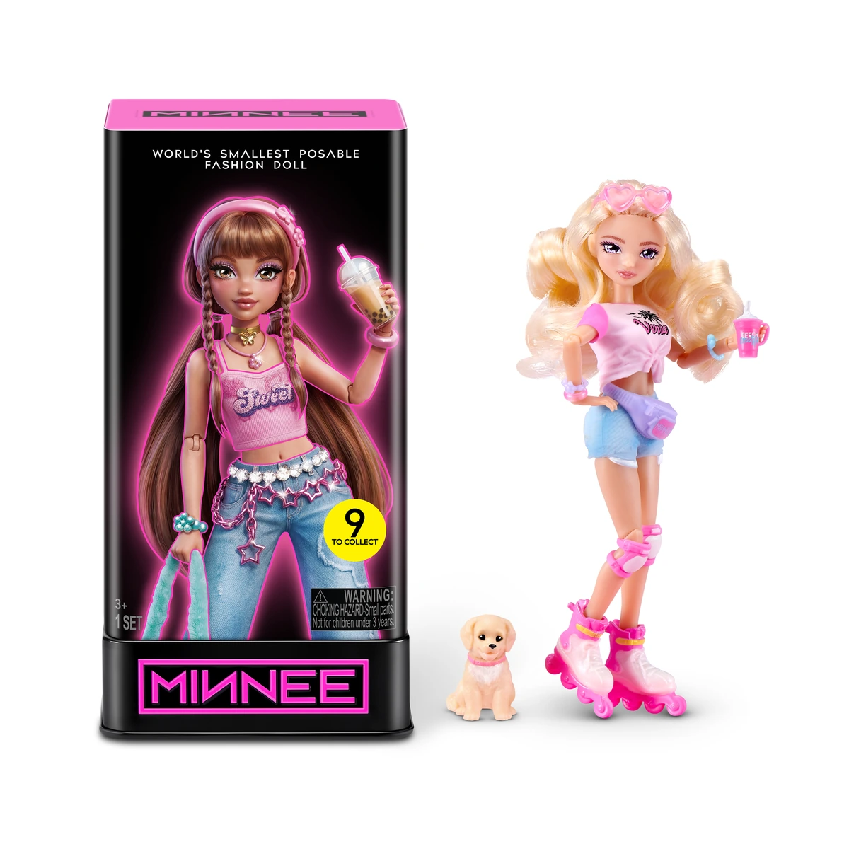 ZURU Starbox MINNEE Core Doll Series 1: caja sorpresa con una muñeca mini articulada, su ropa, accesorios y mascota