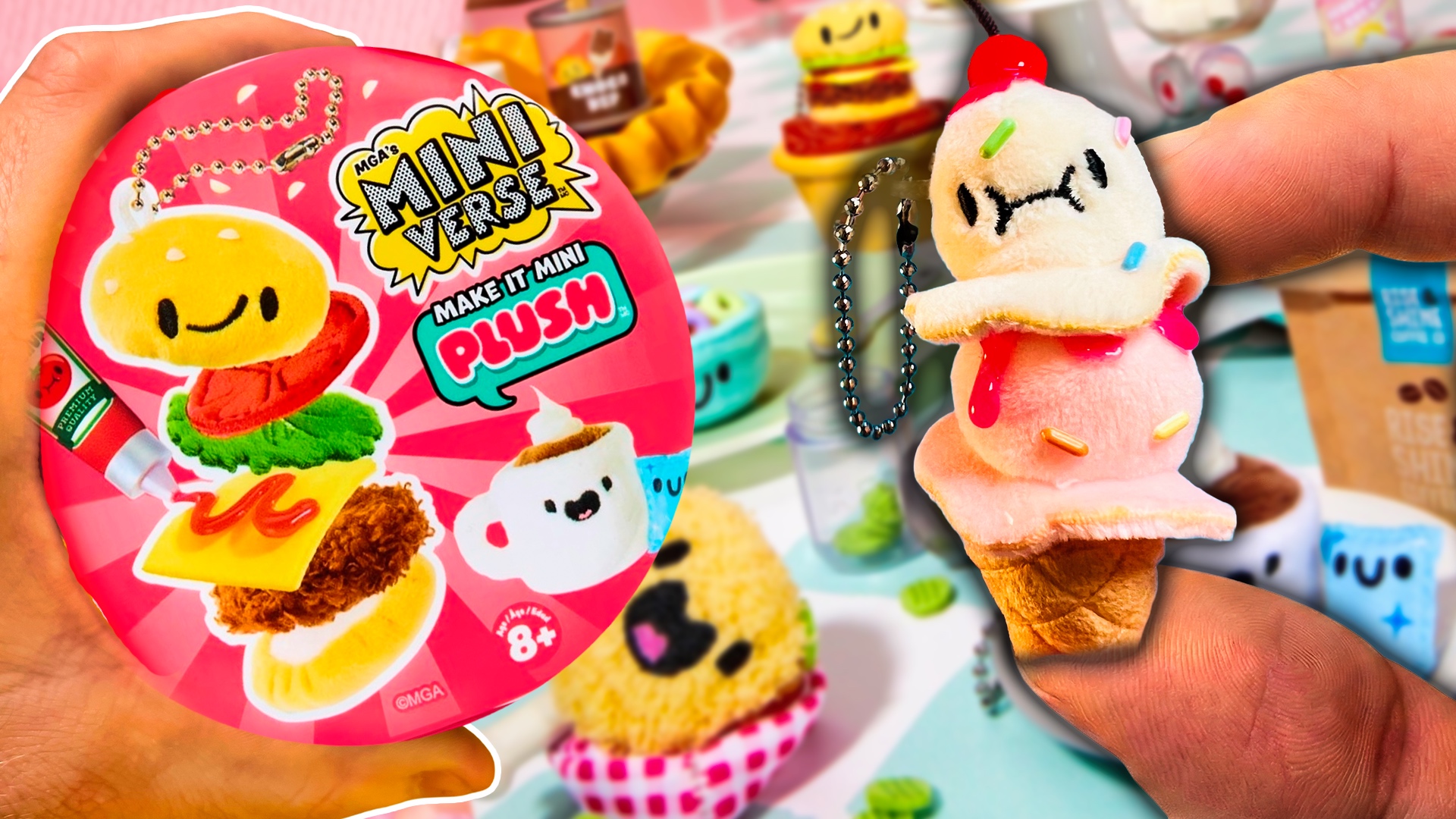 Miniverse Make It Mini Plush Serie 1 — Barnaby Scoops (helado de bolas) en el unboxing de Vi Mini Toys