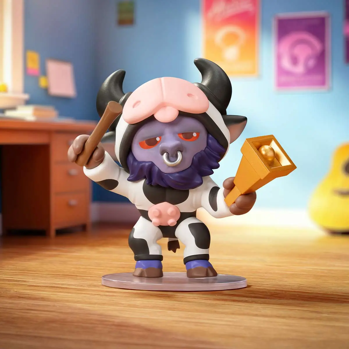 Figura Moo Cow Alistar de Clash of the Cuties con disfraz de vaca y cencerro