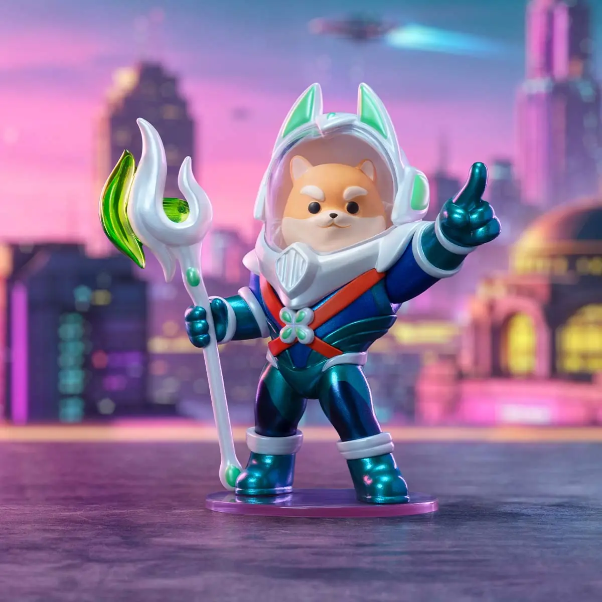 Figura Space Groove Nasus de Clash of the Cuties con traje espacial y arma de asta