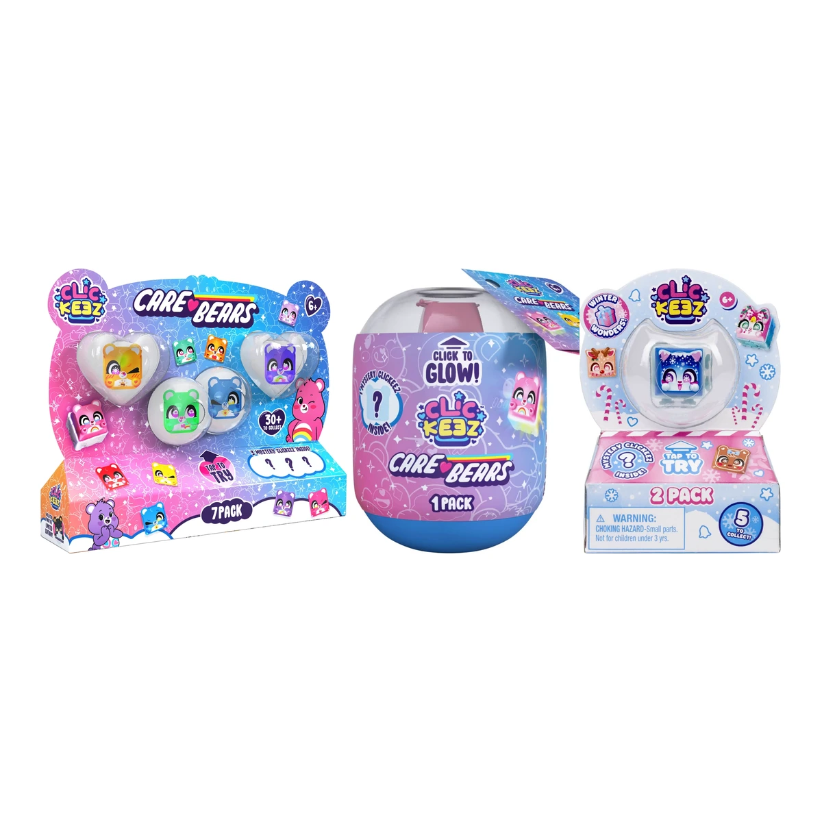Clickeez Care Bears: teclas fidget de los osos amorosos con pack luminoso Click to glow