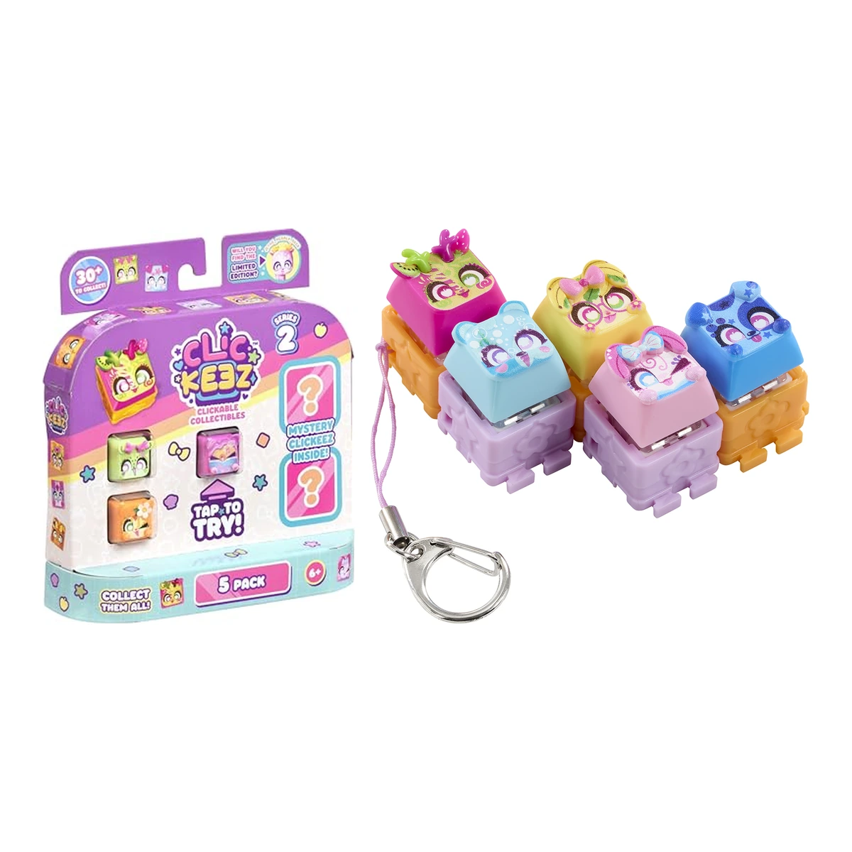 Clickeez Serie 2: teclas coleccionables de Ocean Pearls y Juice Bar conectadas con llavero