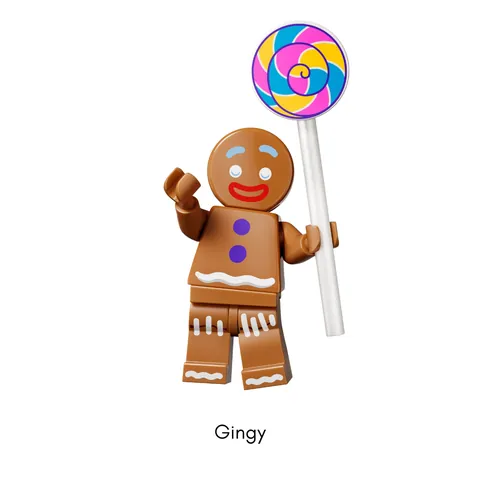 Minifigura de Gingy con piruleta de la serie LEGO Minifigures Shrek 71053