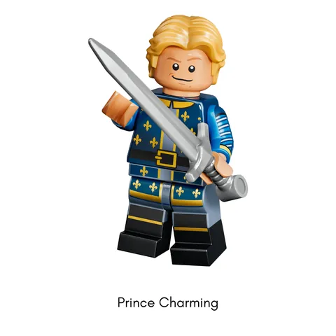 Minifigura del Principe Encantador con espada de la serie LEGO Minifigures Shrek 71053
