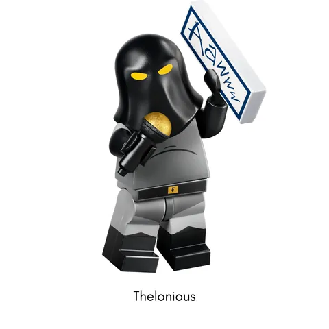 Minifigura de Thelonious con microfono y cartel de la serie LEGO Minifigures Shrek 71053