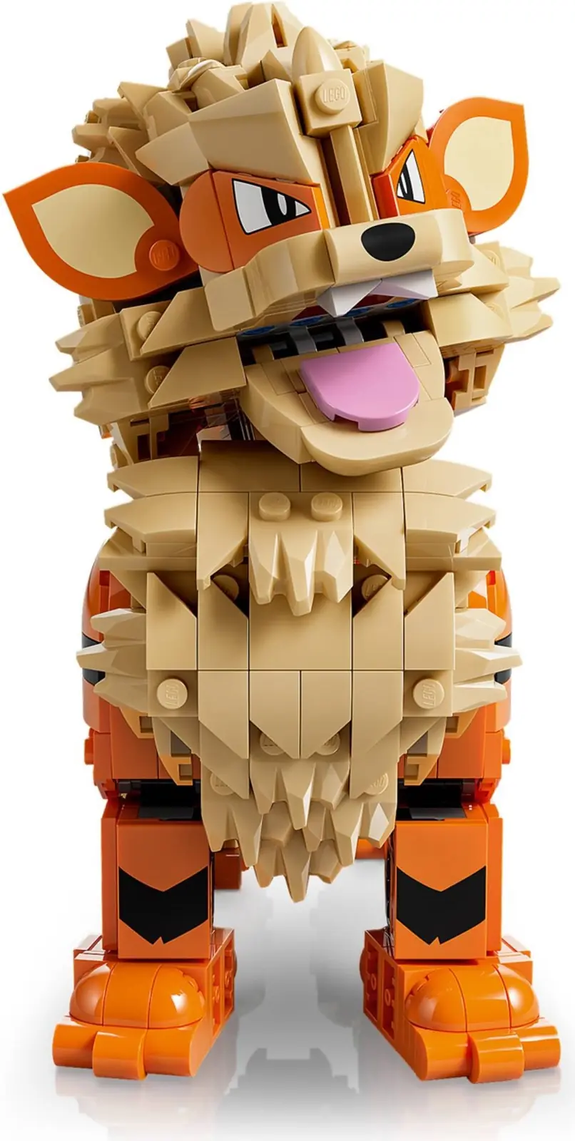 Detalle de las articulaciones de patas, cabeza, boca y cola del Arcanine LEGO 72160
