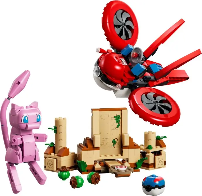 LEGO SMART Play dron buscando a Mew entre ruinas (set 72161)