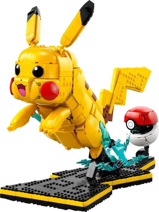 LEGO Pokémon Pikachu y Poké Ball 72152 sobre una base de rayos