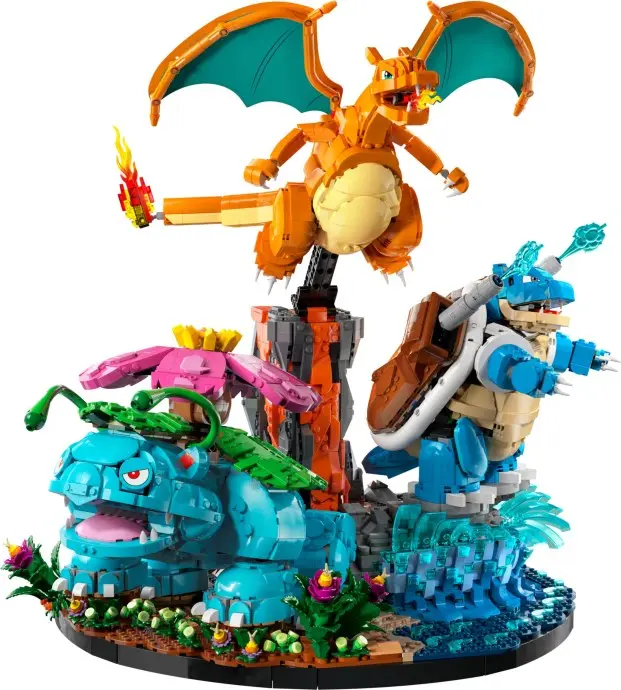 LEGO Pokémon Venusaur, Charizard y Blastoise 72153 sobre tres biomas