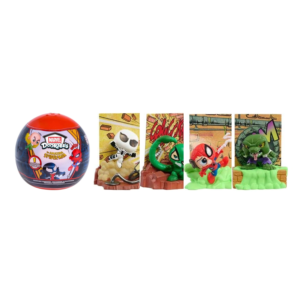 Bola roja y minidioramas del Marvel Doorables The Amazing Spider-Man Collector Capsule 50144