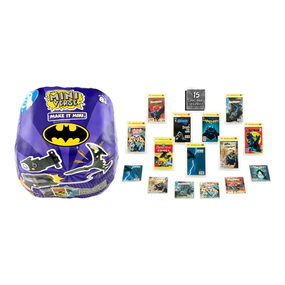 Miniverse Make It Mini Batman a la venta: la capsula ciega morada y los 15 mini comics de la Series 1