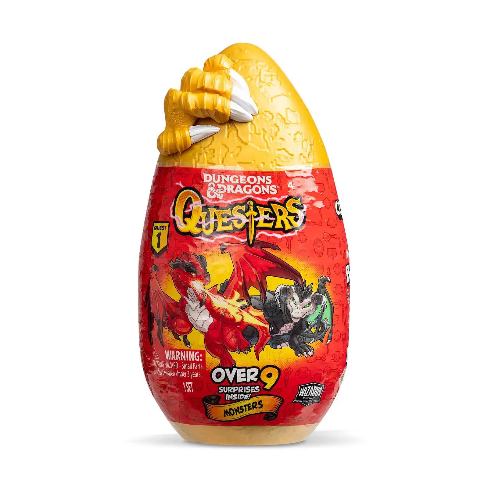 Huevo de dragón con garra dorada del formato Monster de Questers