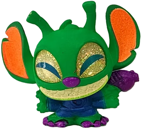 Figura Alien Stitch verde con antenas y cuatro brazos, rareza Rare de Disney Doorables Stitch Blacklight