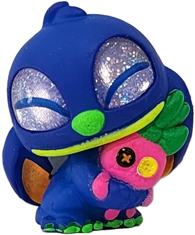 Figura Stitch with Scrump azul abrazando a Scrump, rareza Rare de Disney Doorables Stitch Blacklight