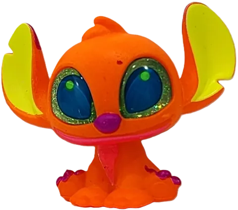 Figura Stitch naranja de Disney Doorables Stitch Blacklight, rareza Common