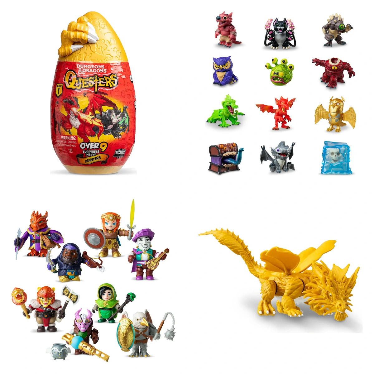 Dungeons and Dragons Questers Quest 1: huevo dorado del Monster, las 12 Creatures, los 8 Adventurers y el Gold Dragon