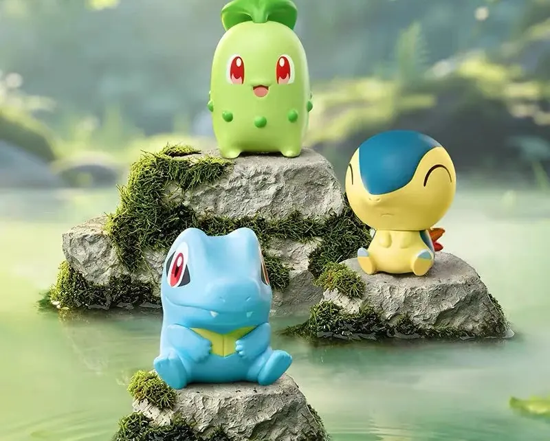 Iniciales de Johto de FUNISM Pokémon Little Adventure: Chikorita, Cyndaquil y Totodile