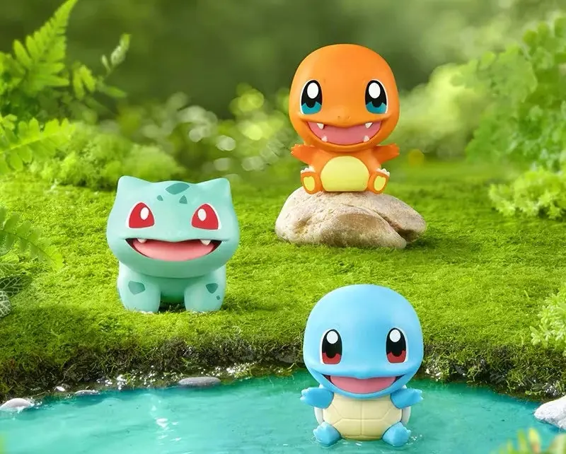 Iniciales de Kanto de FUNISM Pokémon Little Adventure: Bulbasaur, Charmander y Squirtle