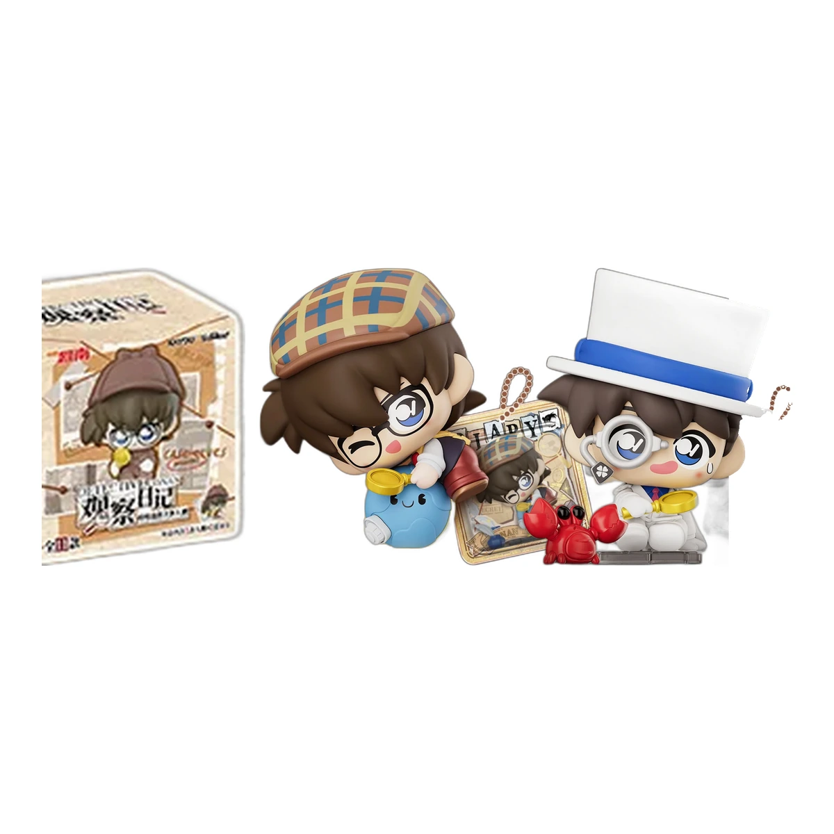 Cartel oficial de Kayou Detective Conan Observation Diary con Conan detective, el display de 6 blind boxes y los dos ocultos