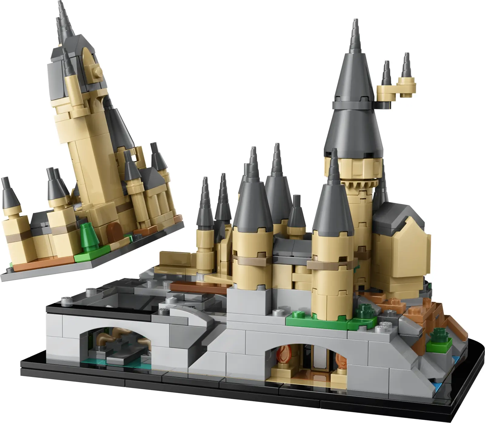 Ala Este del LEGO Mini Castillo de Hogwarts 40975 levantada mostrando la Cámara Secreta y el Espejo de Oesed