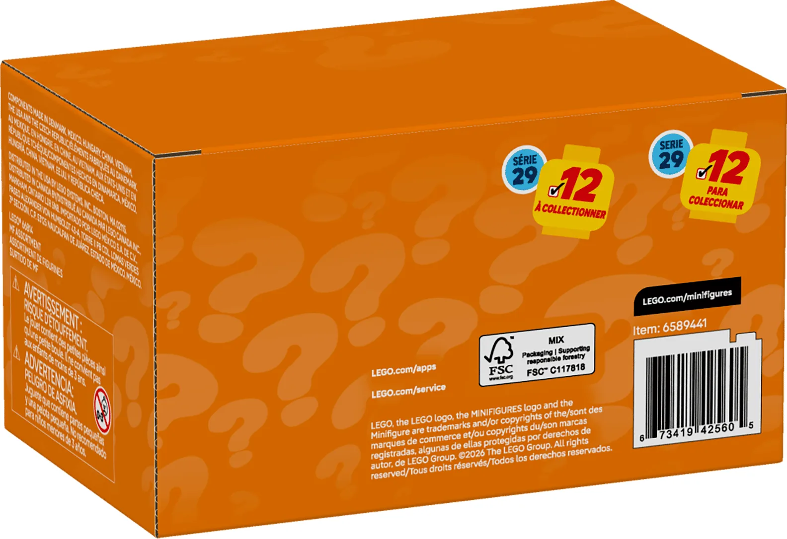 Pack de seis cajas de LEGO Minifigures Serie 29, referencia 66814