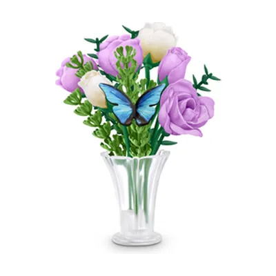 Rosas moradas y blancas