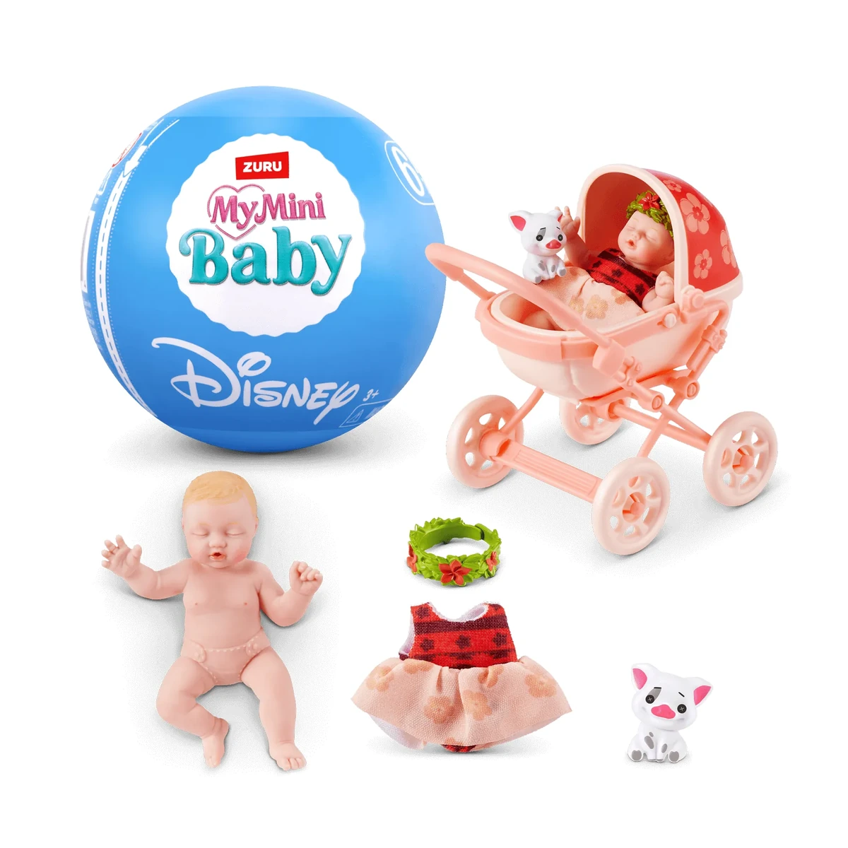 My Mini Baby Disney Serie 1 de ZURU con la cápsula azul y los sets de Stitch, Winnie the Pooh y Moana