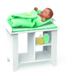 Cambiador menta de My Mini Baby Serie 1 de ZURU con su bebé de vinilo