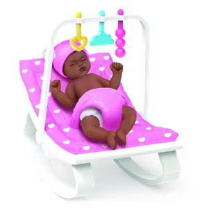 Mecedora rosa de My Mini Baby Serie 1 de ZURU con su bebé de vinilo