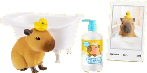 Capibara de My Mini Pets Serie 1 con su mini hogar y sus accesorios