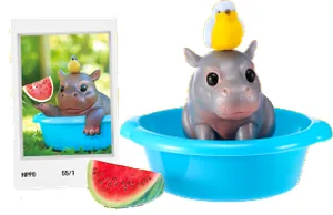 Hipopótamo pigmeo de My Mini Pets Serie 1 con su mini hogar y sus accesorios