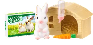 Conejo blanco de My Mini Pets Serie 1 con su mini hogar y sus accesorios