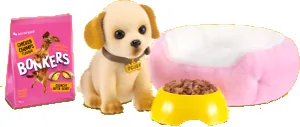 Perro labrador de My Mini Pets Serie 1 con su mini hogar y sus accesorios