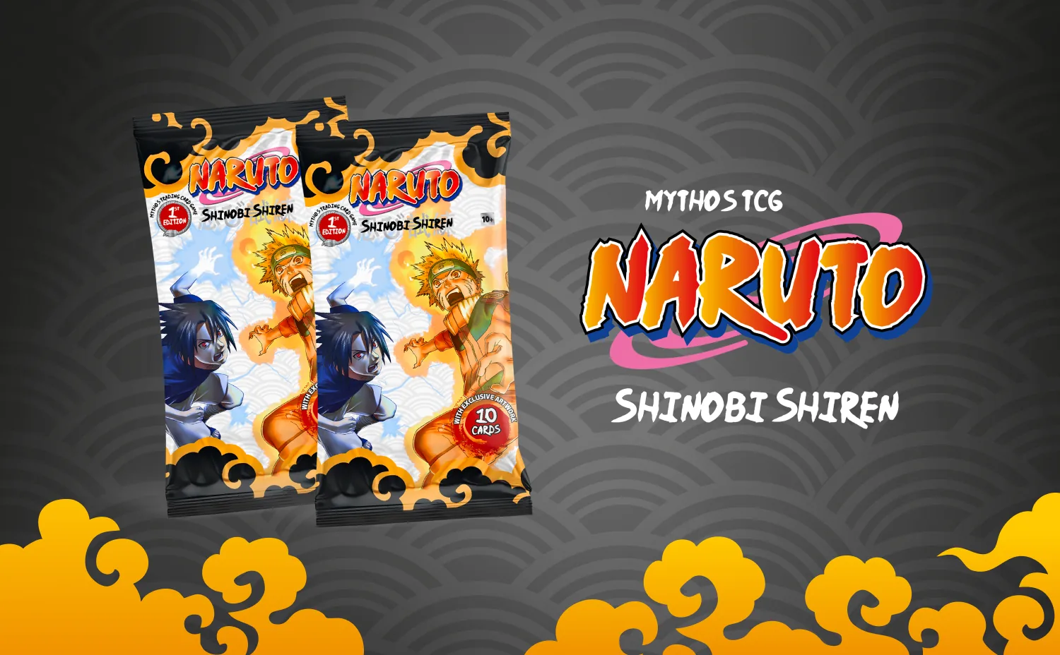 Sobres de 10 cartas de Naruto Mythos TCG Set 2 Shinobi Shiren primera edicion