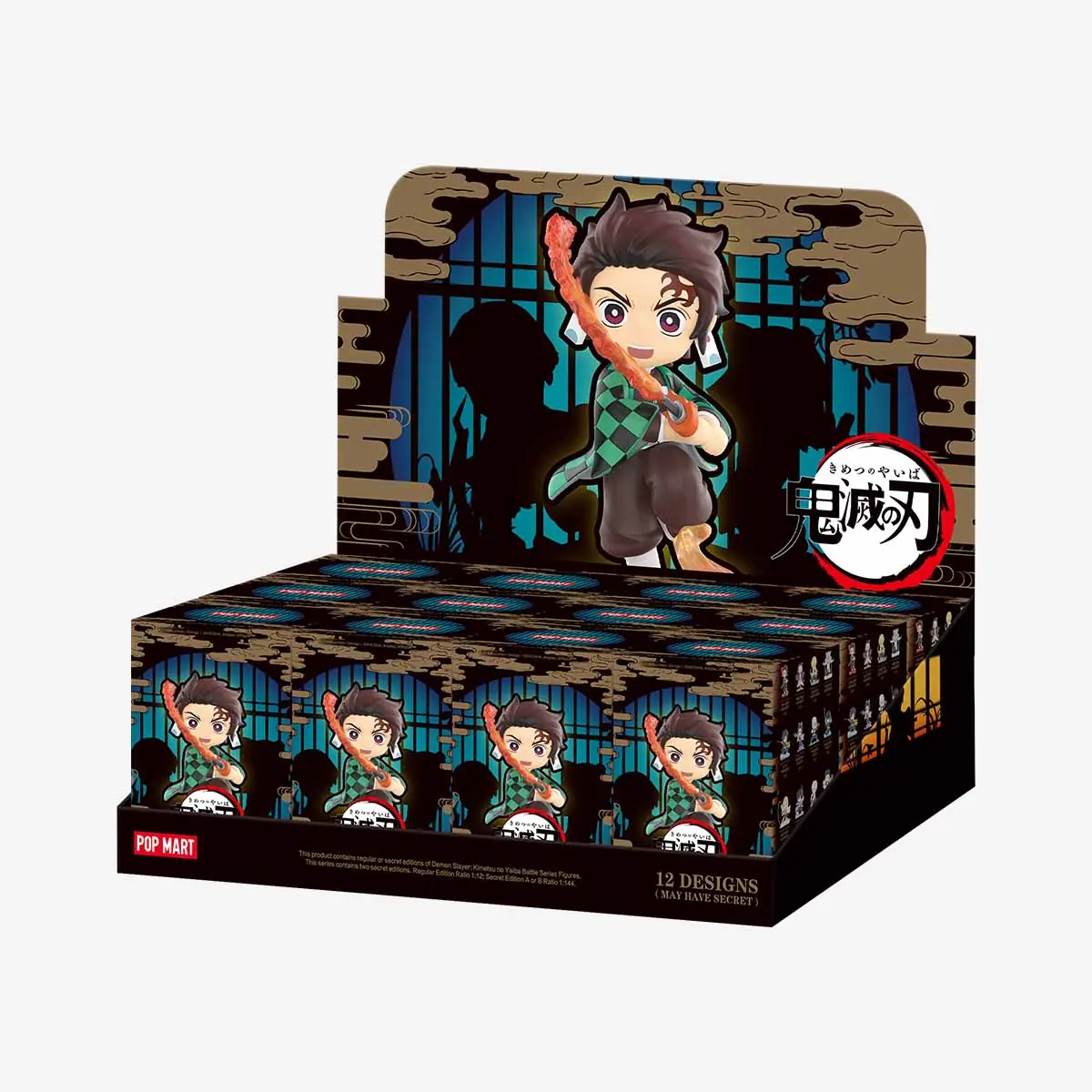 Display de 12 cajas ciegas y packaging de POP MART Demon Slayer Battle Series