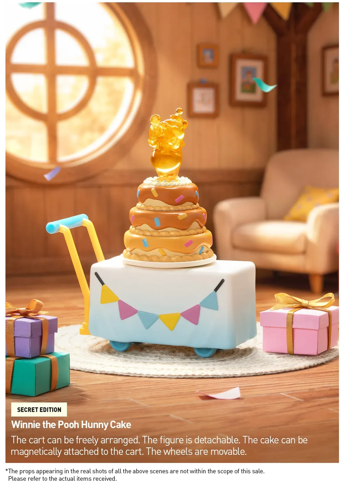 Winnie the Pooh Hunny Cake, la figura secreta 1/144 con carrito de tarta y figura ámbar