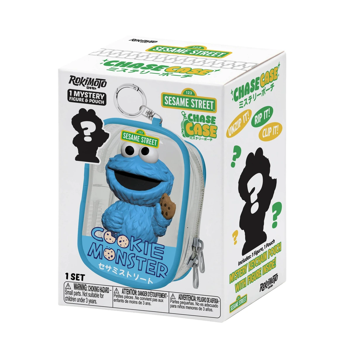 Caja de Rokimoto Chase Case Sesame Street Series 1 con el estuche transparente de Cookie Monster y la silueta misteriosa