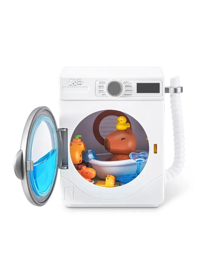 Capybara de ZURU Starbox Nook Nooks Serie 1 dentro de su hogar en miniatura: lavadora