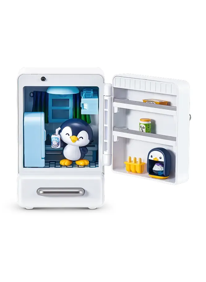 Penguin de ZURU Starbox Nook Nooks Serie 1 dentro de su hogar en miniatura: frigorífico blanco