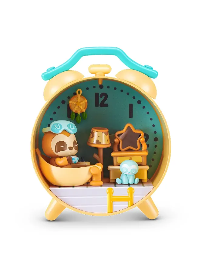 Sloth de ZURU Starbox Nook Nooks Serie 1 dentro de su hogar en miniatura: despertador retro