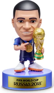 Kylian Mbappé levantando la Copa del Mundo de Rusia 2018 en ZURU FIFA World Cup 2026 Ballers Serie 1