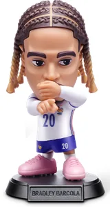 Bradley Barcola con pose de celebración en ZURU FIFA World Cup 2026 Ballers Serie 1
